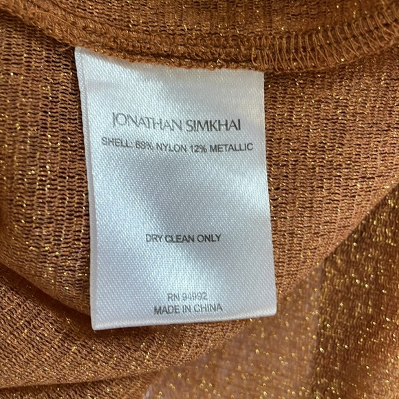 Jonathan Simkhai Standard Charli Turtleneck in Gold/Copper Shimmer - Picture 5 of 6
